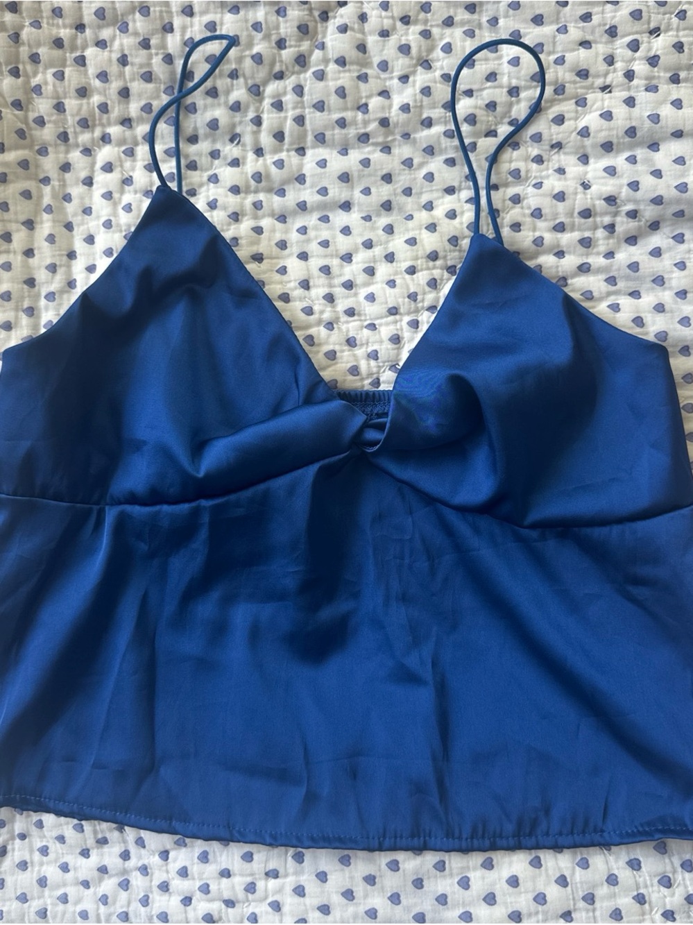 SHEIN Royal Blue Satin Spaghetti Strap Cami